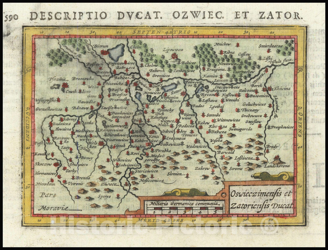 Historic Map : Oswieczimensis et Zatoriensis Ducat., 1618, Vintage Wall Art