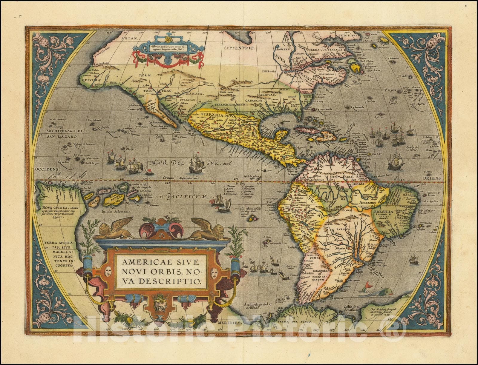 Historic Map : Americae Sive Novi Orbis Nova Descriptio, 1603, Vintage Wall Art