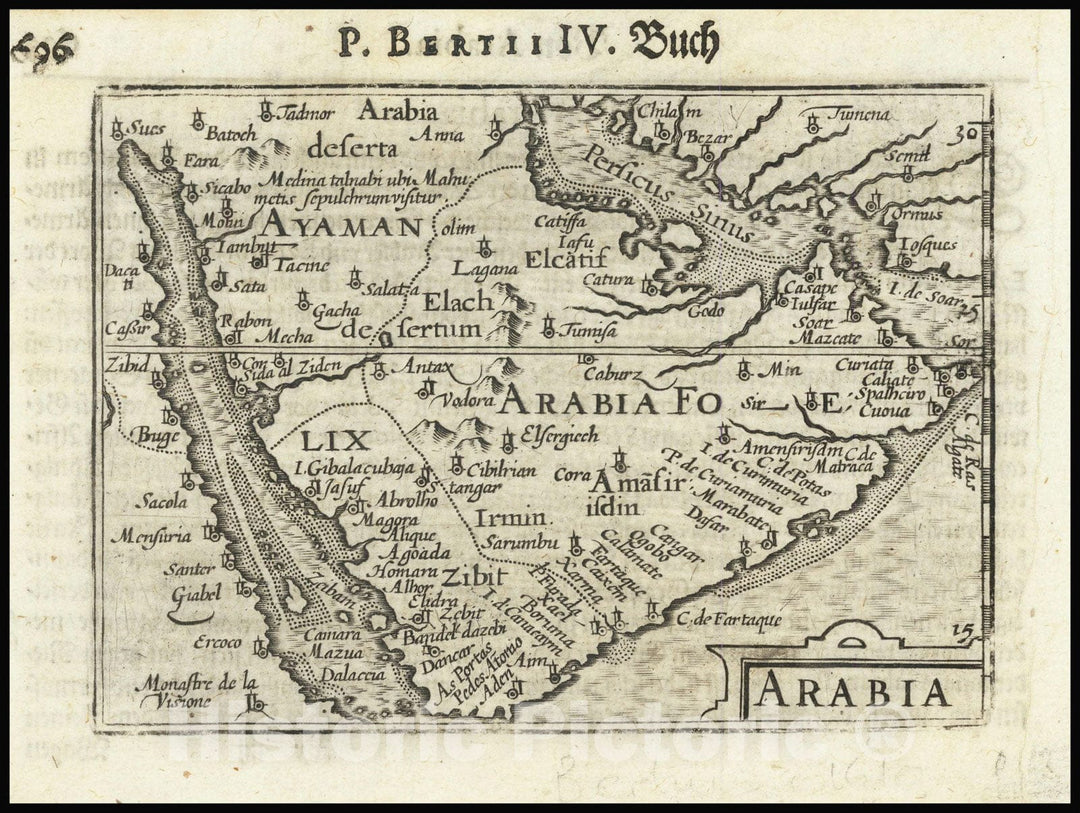 Historic Map : Arabia, 1600, Vintage Wall Art