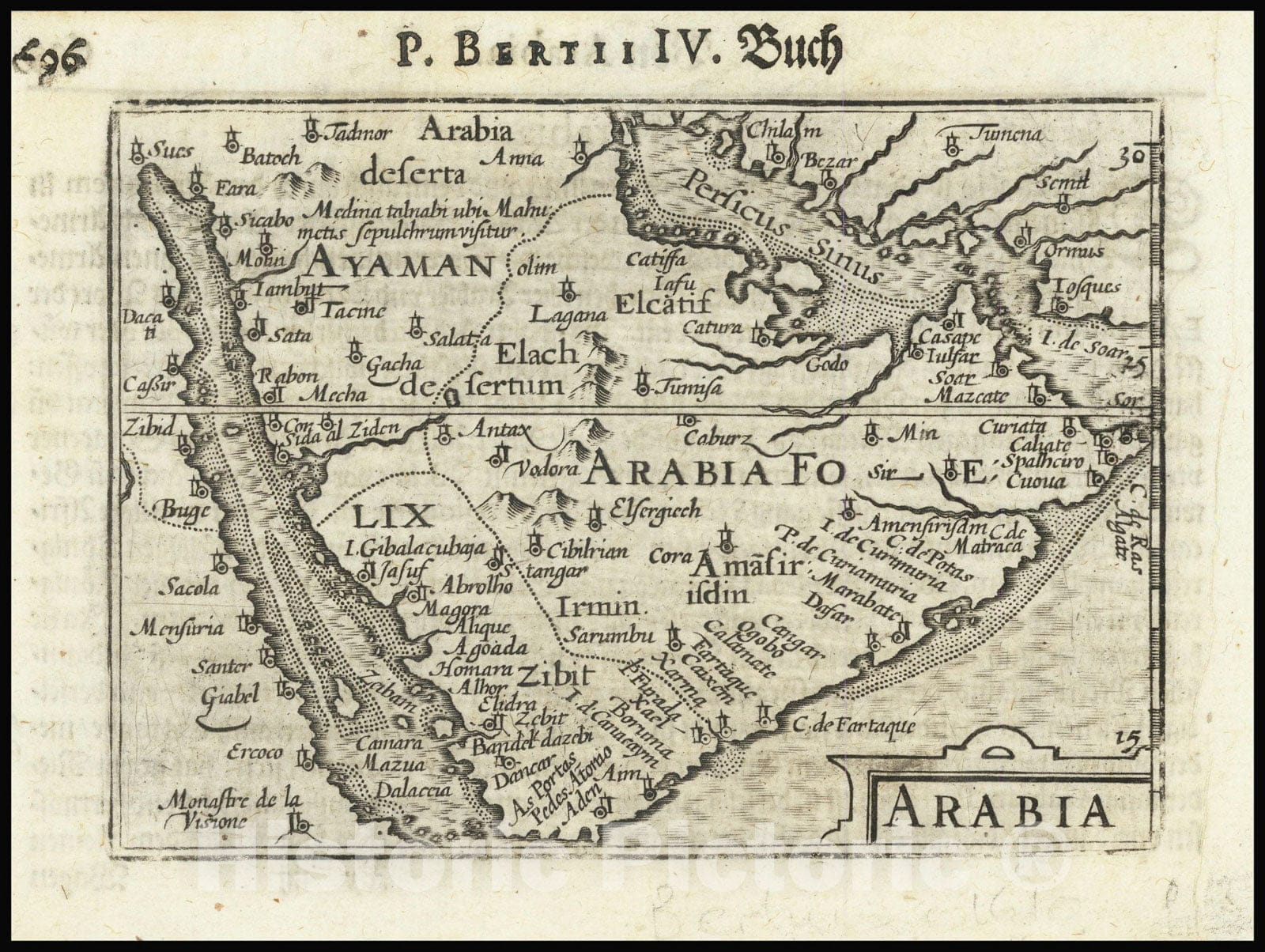 Historic Map : Arabia, 1600, Vintage Wall Art