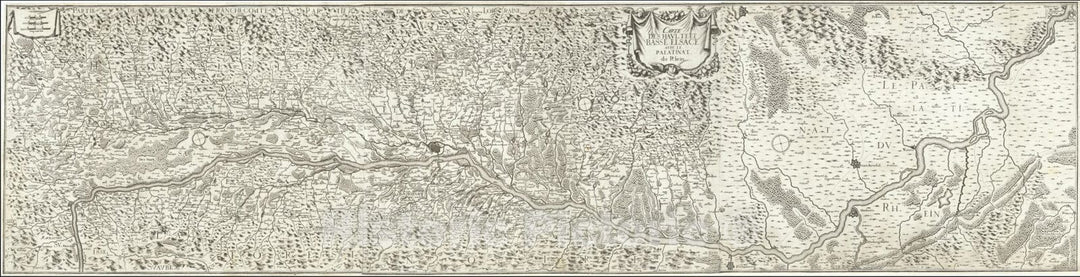 Historic Map : Carte des Haulte et Basse Elsace Avec Le Palatinat du Rhein, 1640, Vintage Wall Art