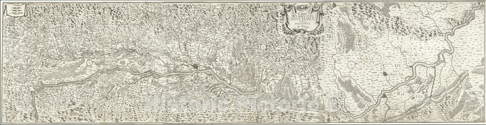 Historic Map : Carte des Haulte et Basse Elsace Avec Le Palatinat du Rhein, 1640, Vintage Wall Art