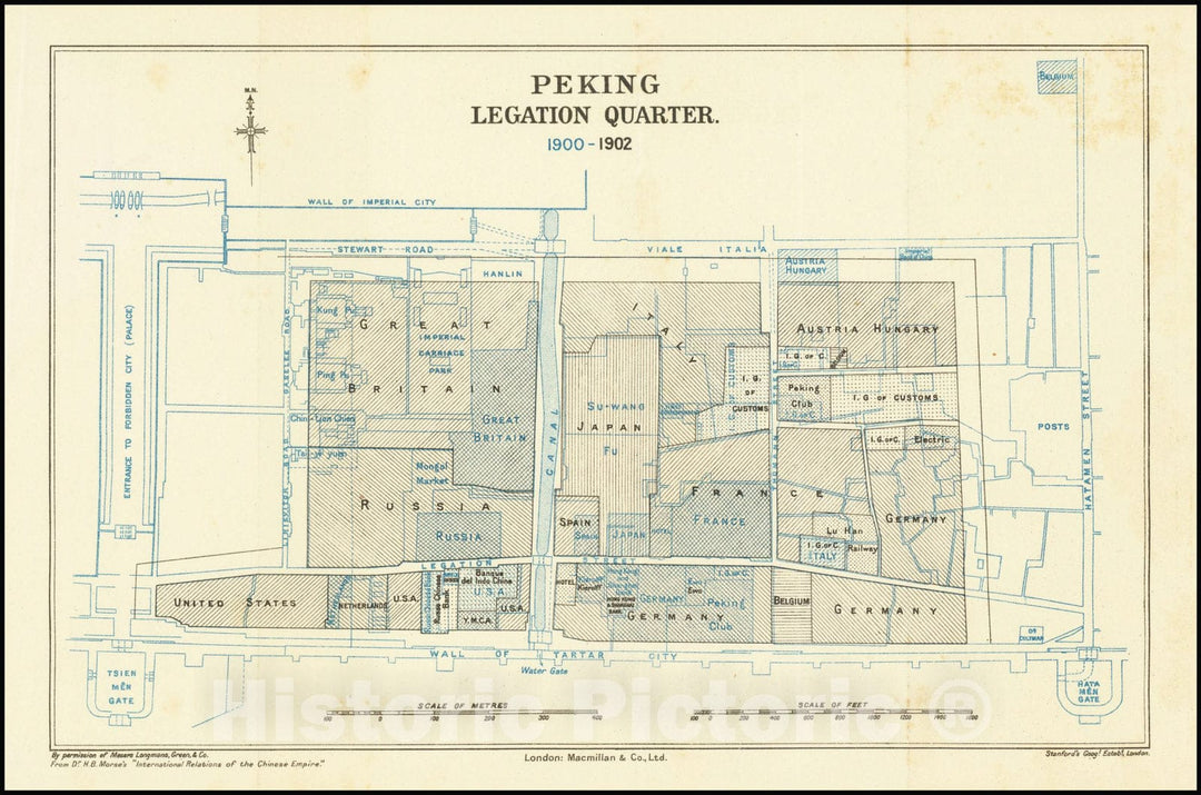 Historic Map : Peking Legation Quarter 1900-1902, 1902, Vintage Wall Art
