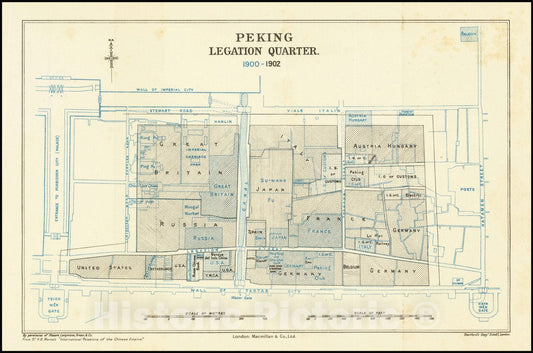 Historic Map : Peking Legation Quarter 1900-1902, 1902, Vintage Wall Art