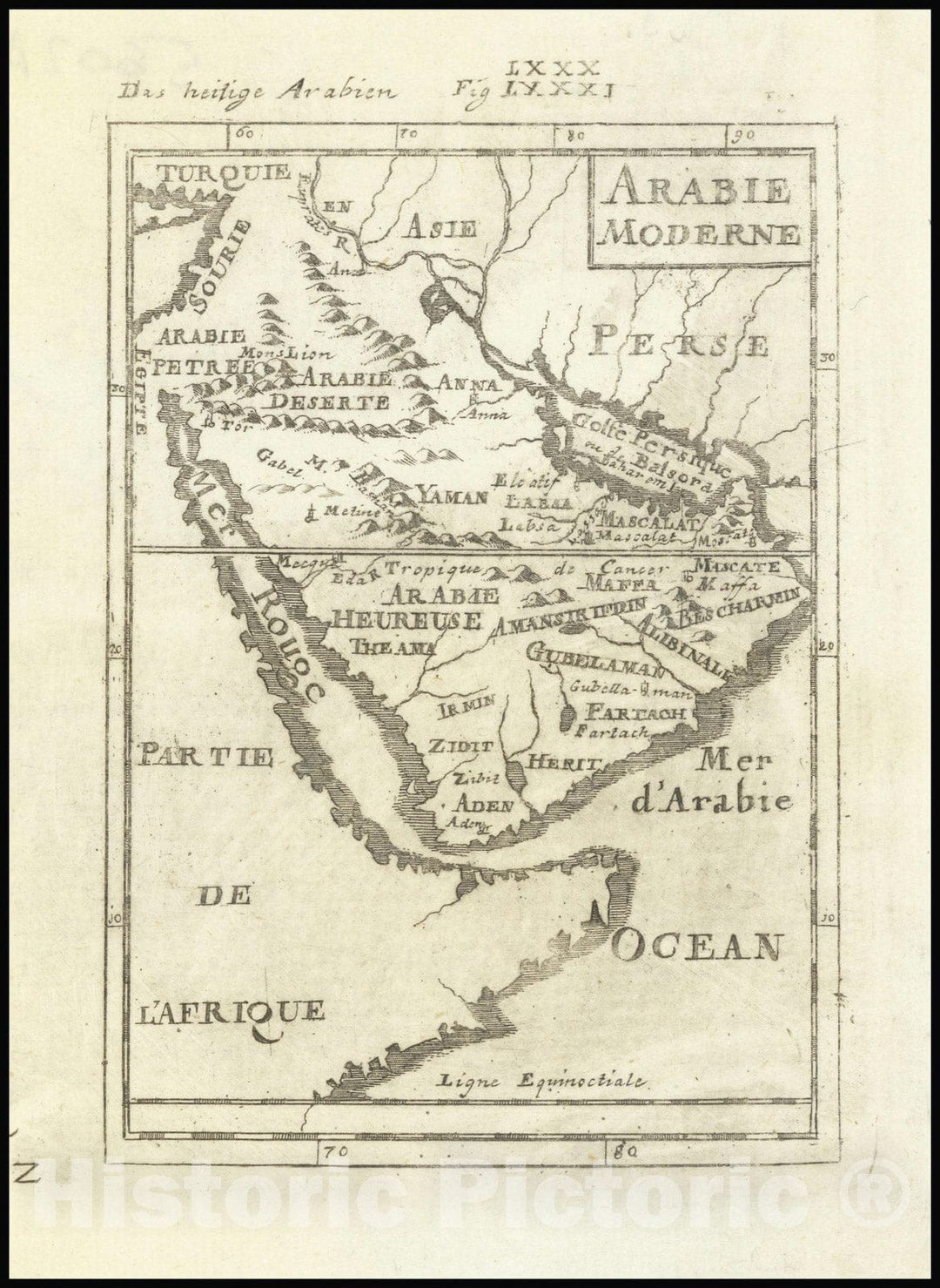 Historic Map : Arabie Moderne, 1683, Vintage Wall Art