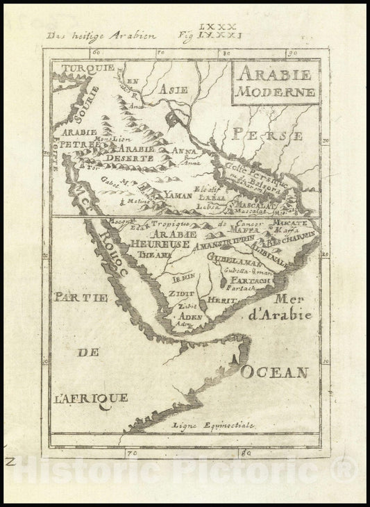 Historic Map : Arabie Moderne, 1683, Vintage Wall Art