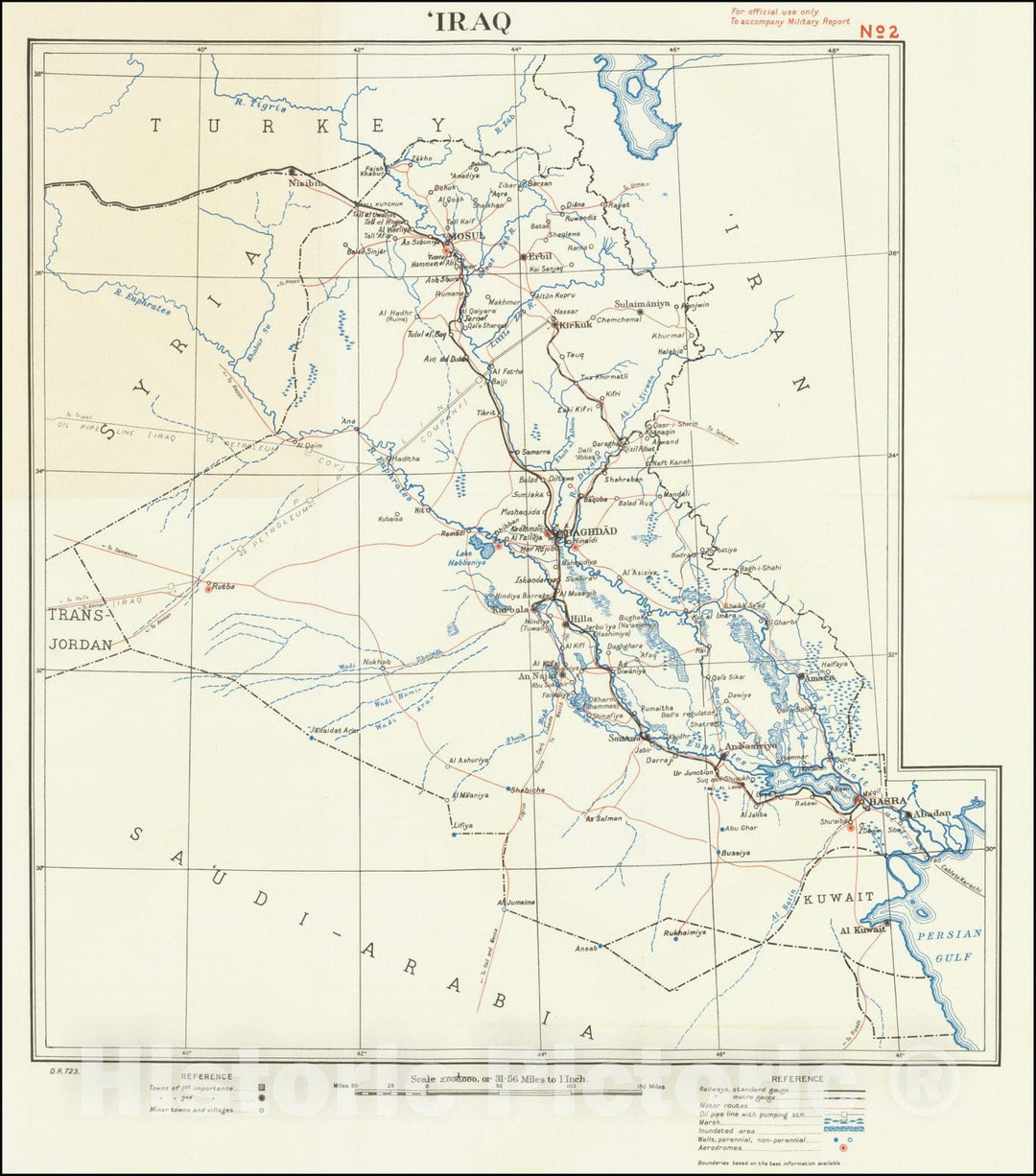Historic Map : Iraq,, Vintage Wall Art