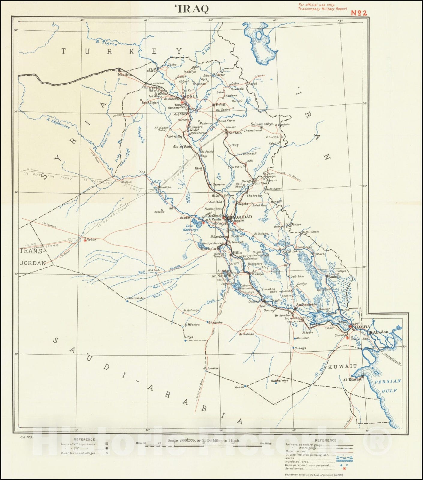 Historic Map : Iraq,, Vintage Wall Art
