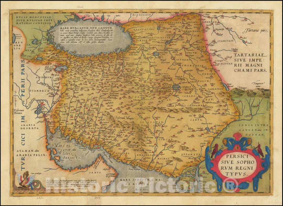 Historic Map : Persici Sive Sophorum Regni Typus, 1584, Vintage Wall Art