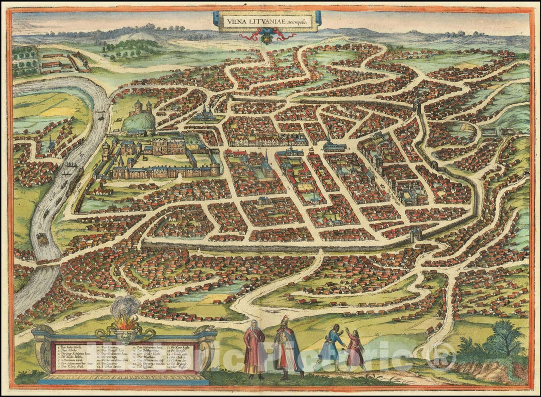 Historic Map : Vilna Lituaniae Metropolis, 1581, Vintage Wall Art
