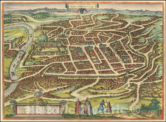 Historic Map : Vilna Lituaniae Metropolis, 1581, Vintage Wall Art