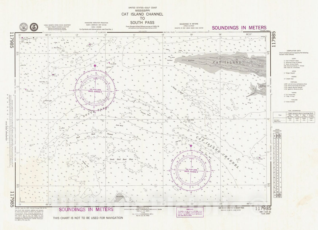 Historic Nautical Map - Cat Island Channel To South Pass, MS, 1979 NOAA Chart - Vintage Wall Art