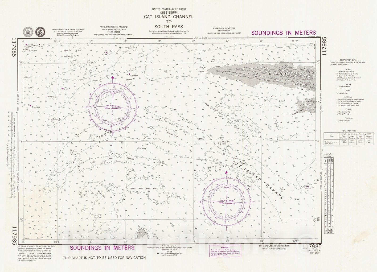 Historic Nautical Map - Cat Island Channel To South Pass, MS, 1979 NOAA Chart - Vintage Wall Art