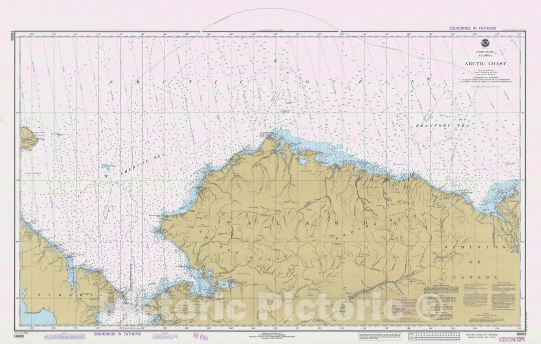Historic Nautical Map - Arctic Coast, AK, 1983 NOAA Chart - Vintage Wall Art