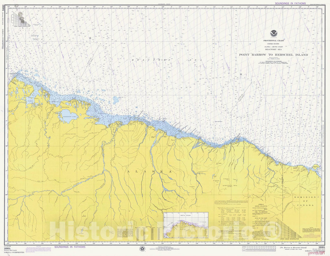 Historic Nautical Map - Pt Barrow To Herschel Island, AK, 1976 NOAA Chart - Vintage Wall Art