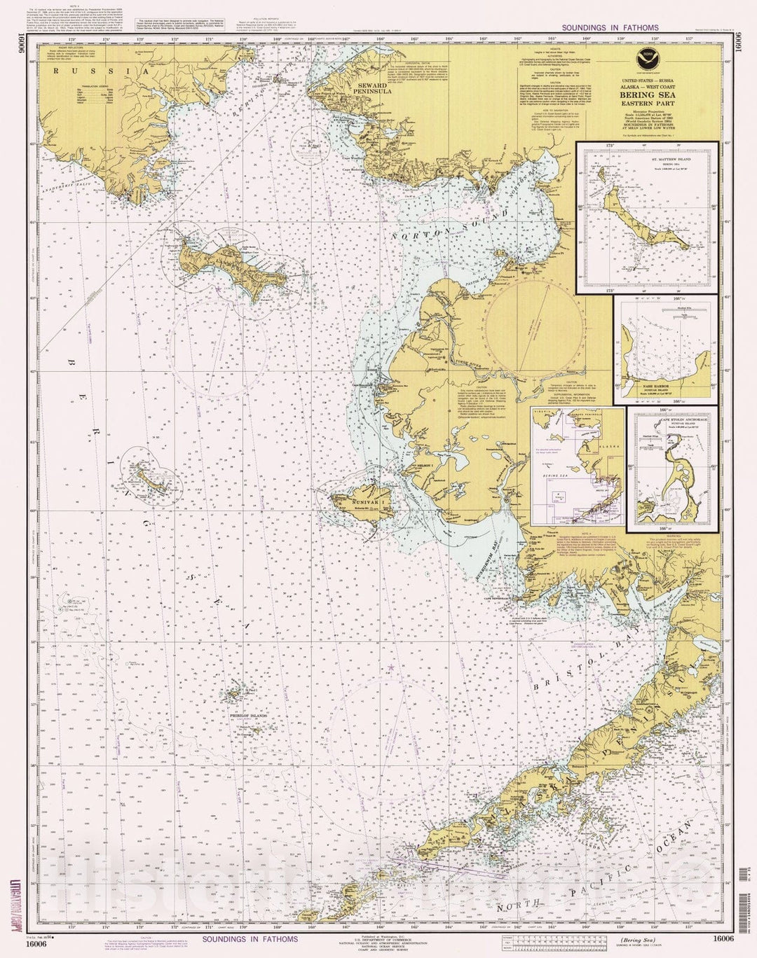 Historic Nautical Map - Bering Sea, AK, 1994 NOAA Chart - Vintage Wall Art