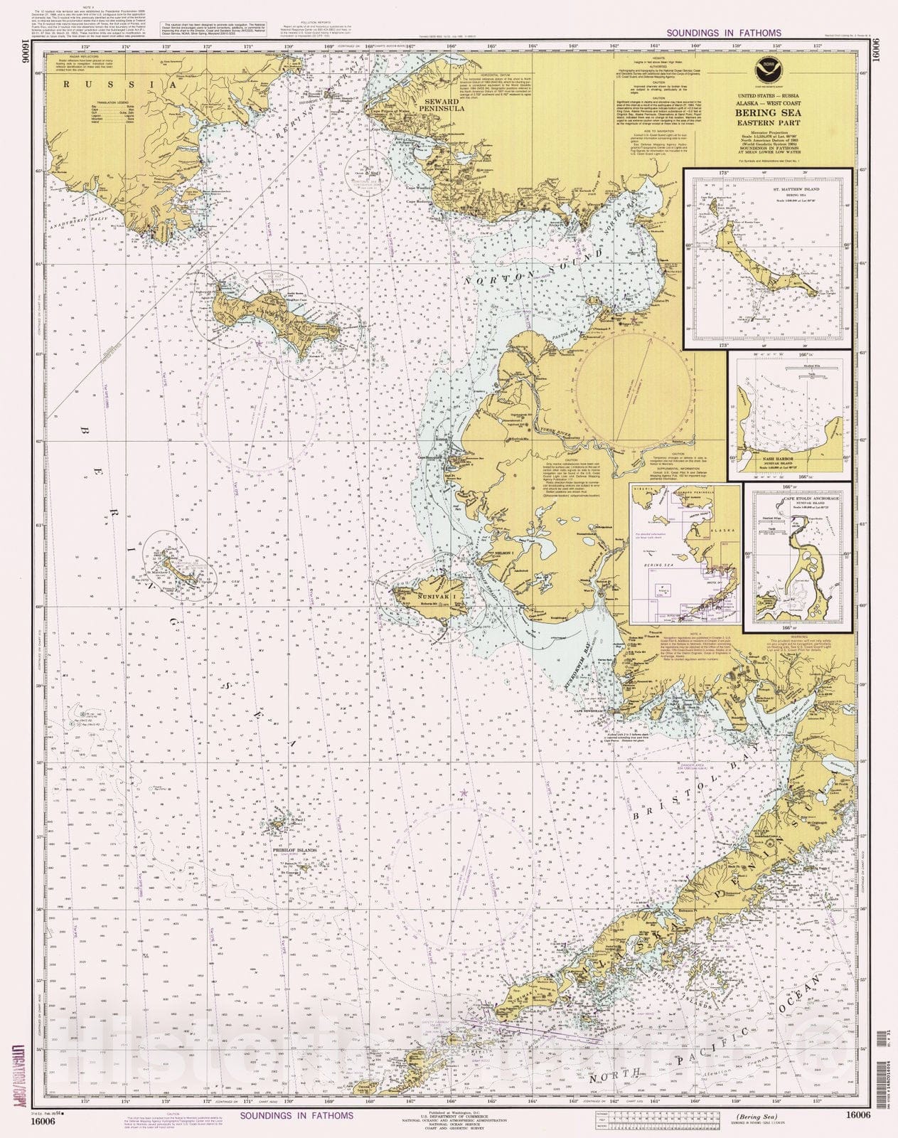 Historic Nautical Map - Bering Sea, AK, 1994 NOAA Chart - Vintage Wall Art