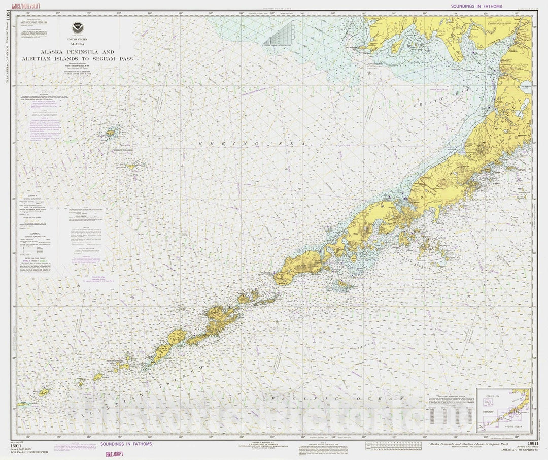 Historic Nautical Map - Alaska Peninsula And Aleutian Islands To Seguam Pass, AK, 1978 NOAA Chart - Vintage Wall Art