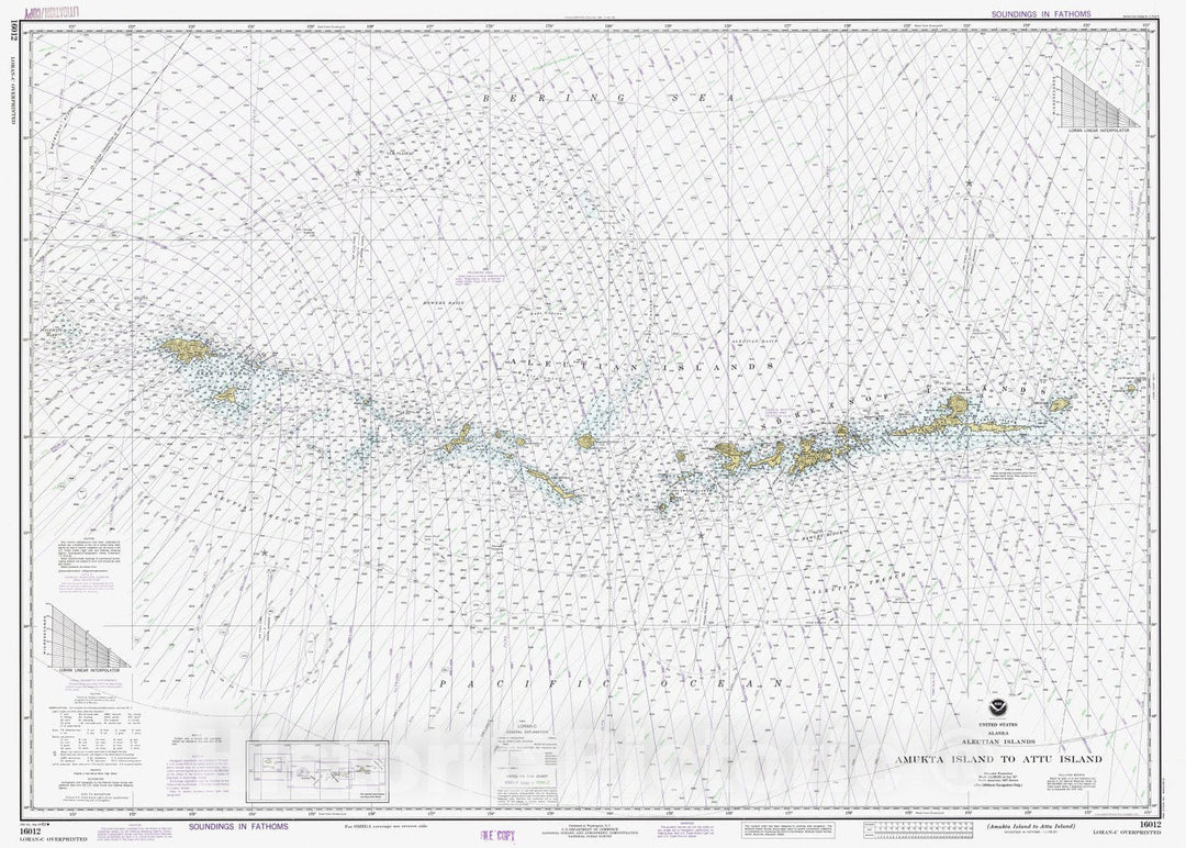 Historic Nautical Map - Amukta Island To Attu Island, AK, 1982 NOAA Chart - Vintage Wall Art