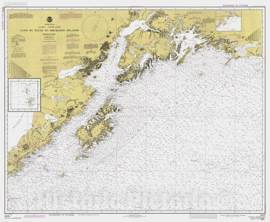 Historic Nautical Map - Cape St Elias To Shumagin Islands, AK, 1984 NOAA Chart - Vintage Wall Art