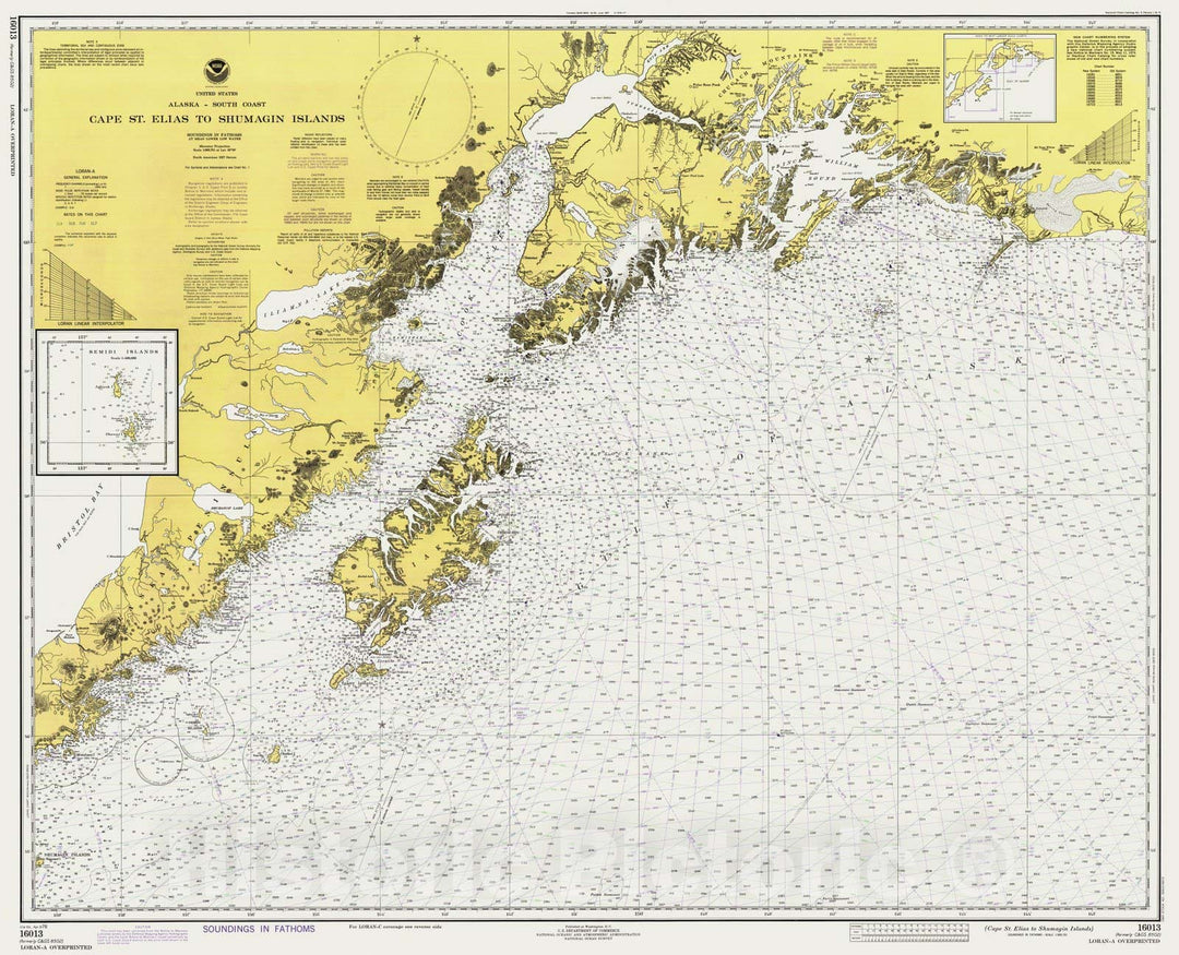 Historic Nautical Map - Cape St Elias To Shumagin Islands, AK, 1978 NOAA Chart - Vintage Wall Art