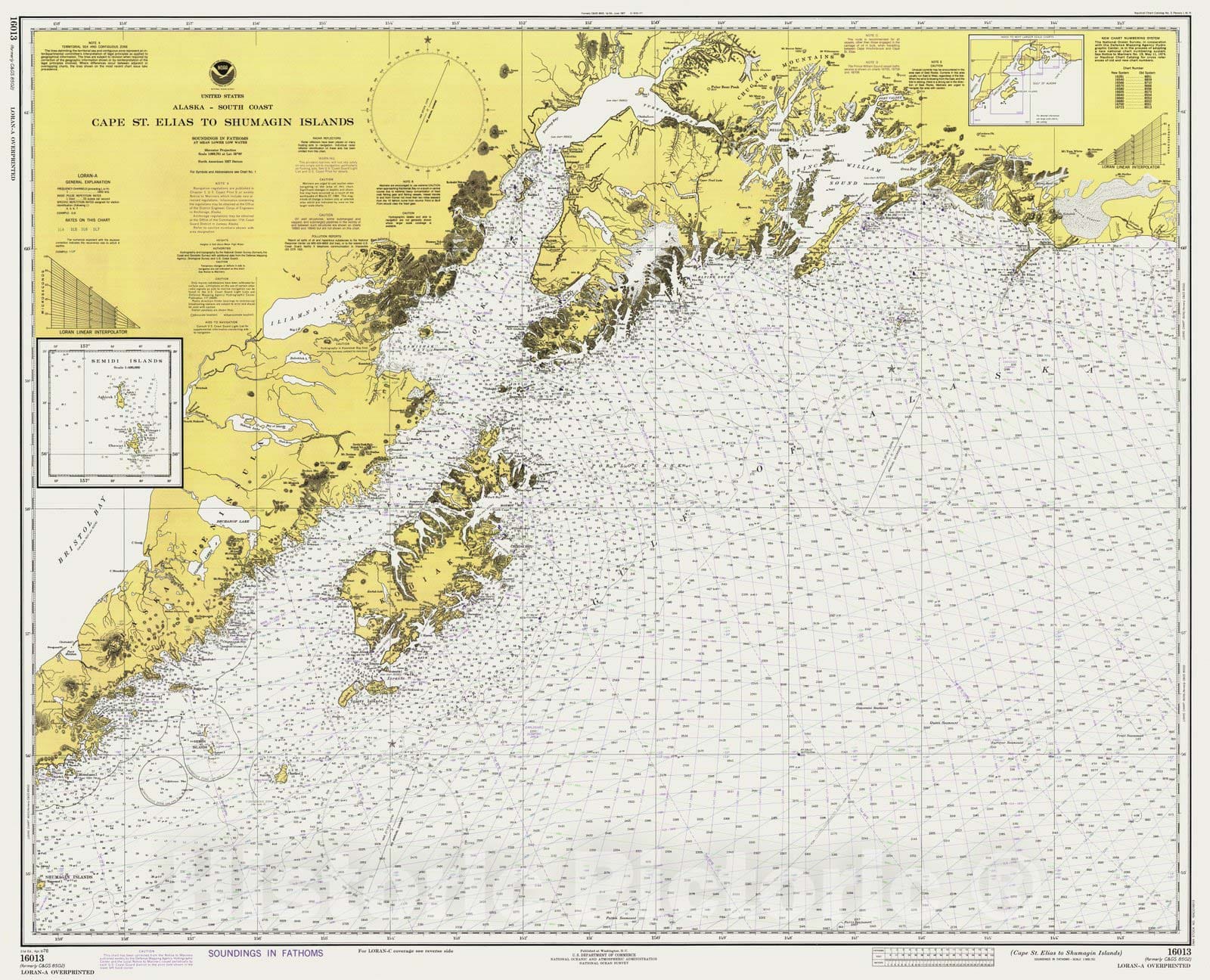 Historic Nautical Map - Cape St Elias To Shumagin Islands, AK, 1978 NOAA Chart - Vintage Wall Art