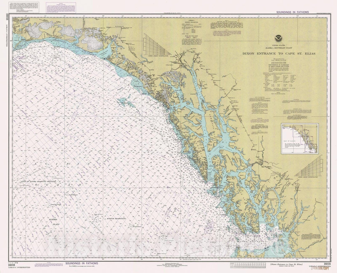 Historic Nautical Map - Dixon Entrance To Cape St Elias, AK, 1989 NOAA Chart - Vintage Wall Art