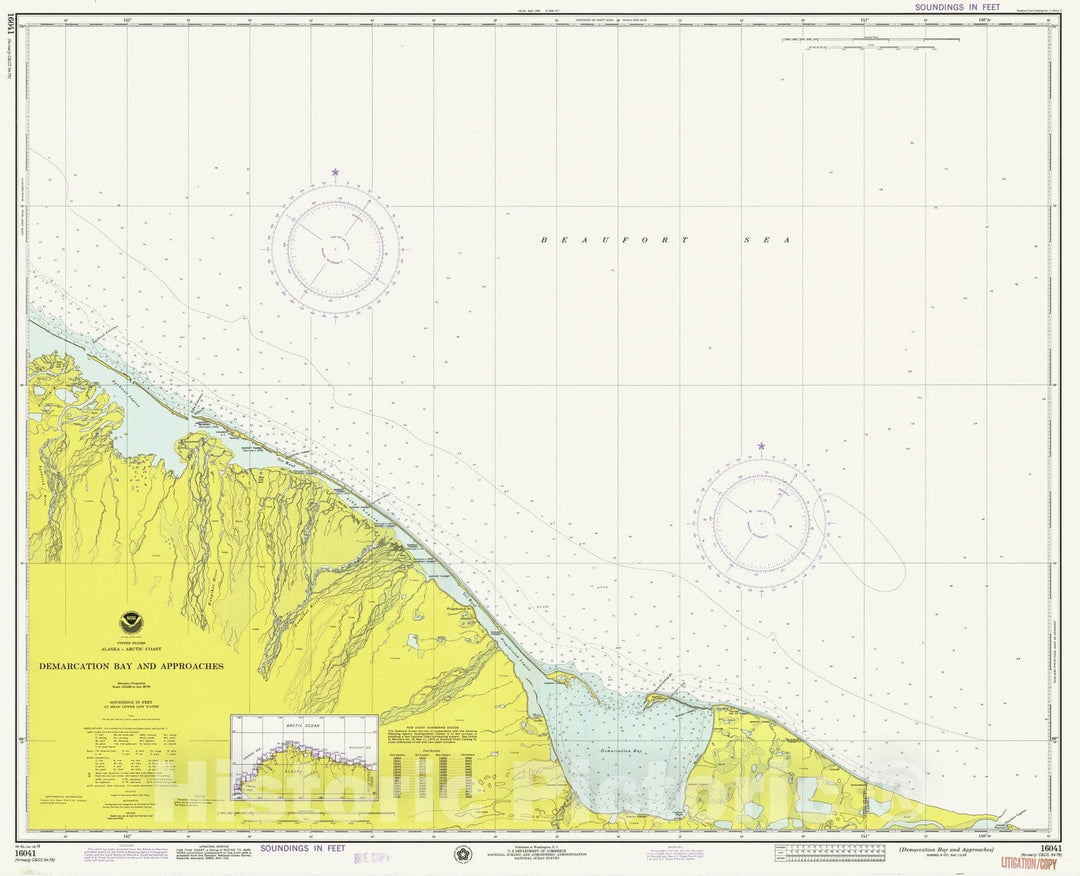 Historic Nautical Map - Demarcation Bay And Approaches, AK, 1974 NOAA Chart - Vintage Wall Art