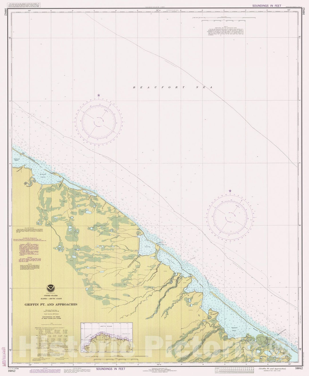 Historic Nautical Map - Griffin Pt And Approaches, AK, 1985 NOAA Chart - Vintage Wall Art