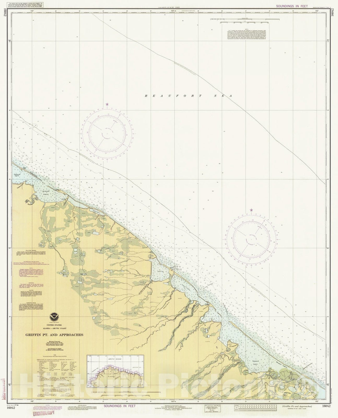 Historic Nautical Map - Griffin Pt And Approaches, AK, 1990 NOAA Chart - Vintage Wall Art