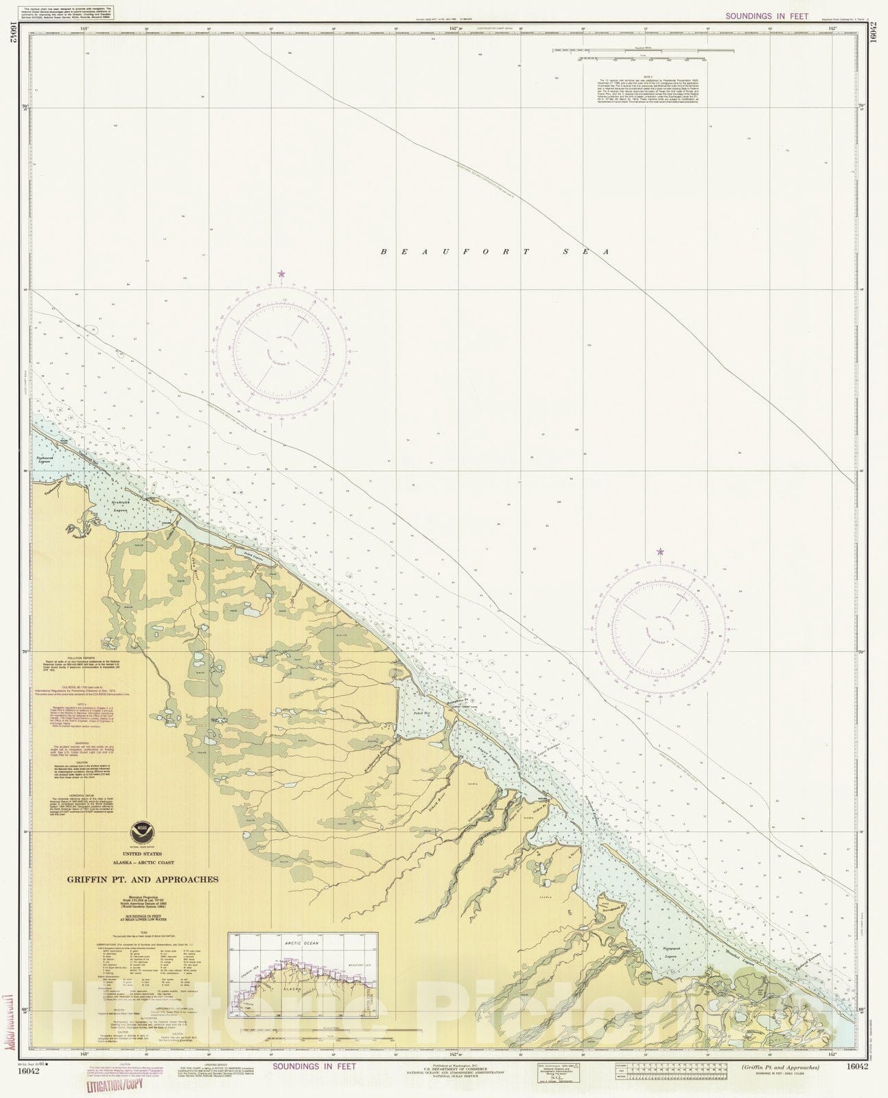 Historic Nautical Map - Griffin Pt And Approaches, AK, 1990 NOAA Chart - Vintage Wall Art