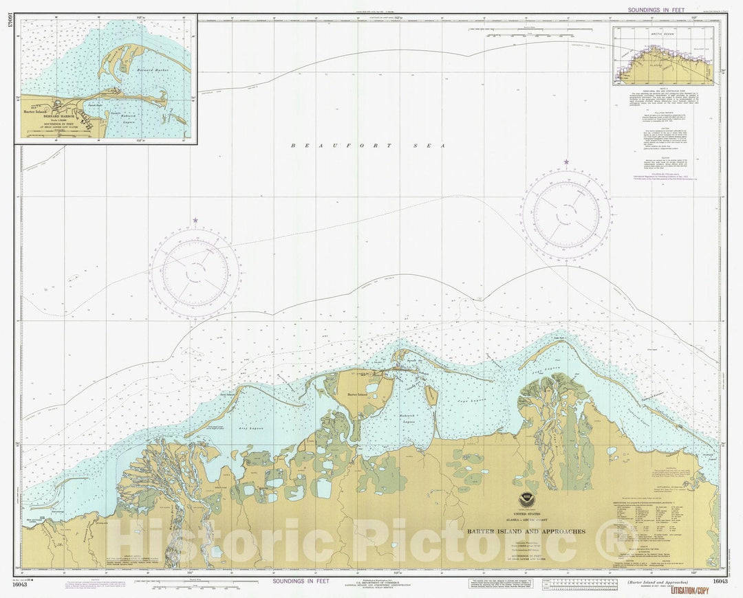 Historic Nautical Map - Barter Island And Approaches, AK, 1986 NOAA Chart - Vintage Wall Art