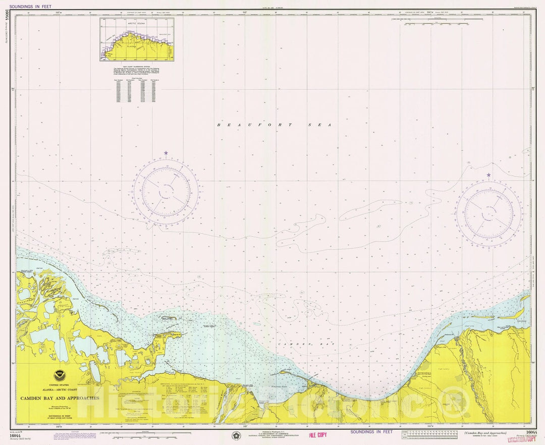 Historic Nautical Map - Camden Bay And Approaches, AK, 1974 NOAA Chart - Vintage Wall Art