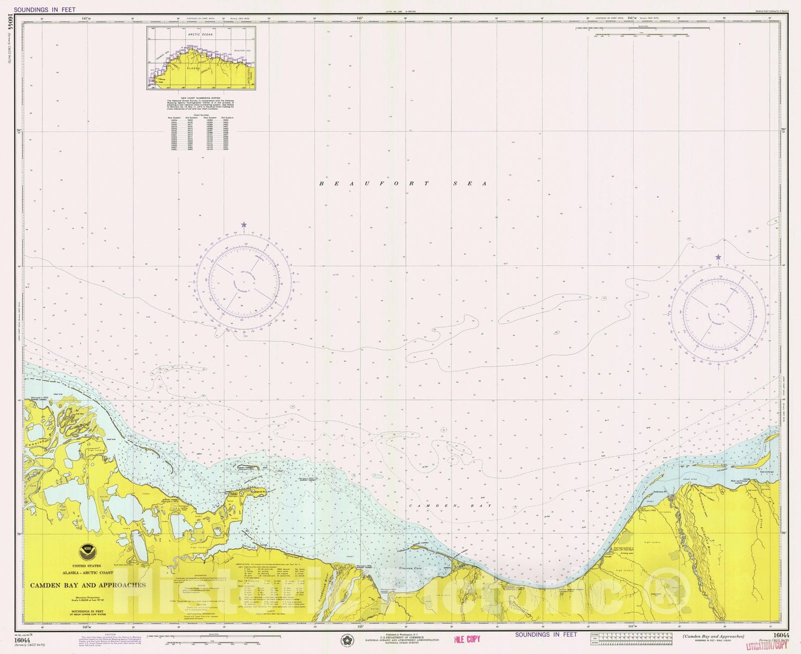 Historic Nautical Map - Camden Bay And Approaches, AK, 1974 NOAA Chart - Vintage Wall Art