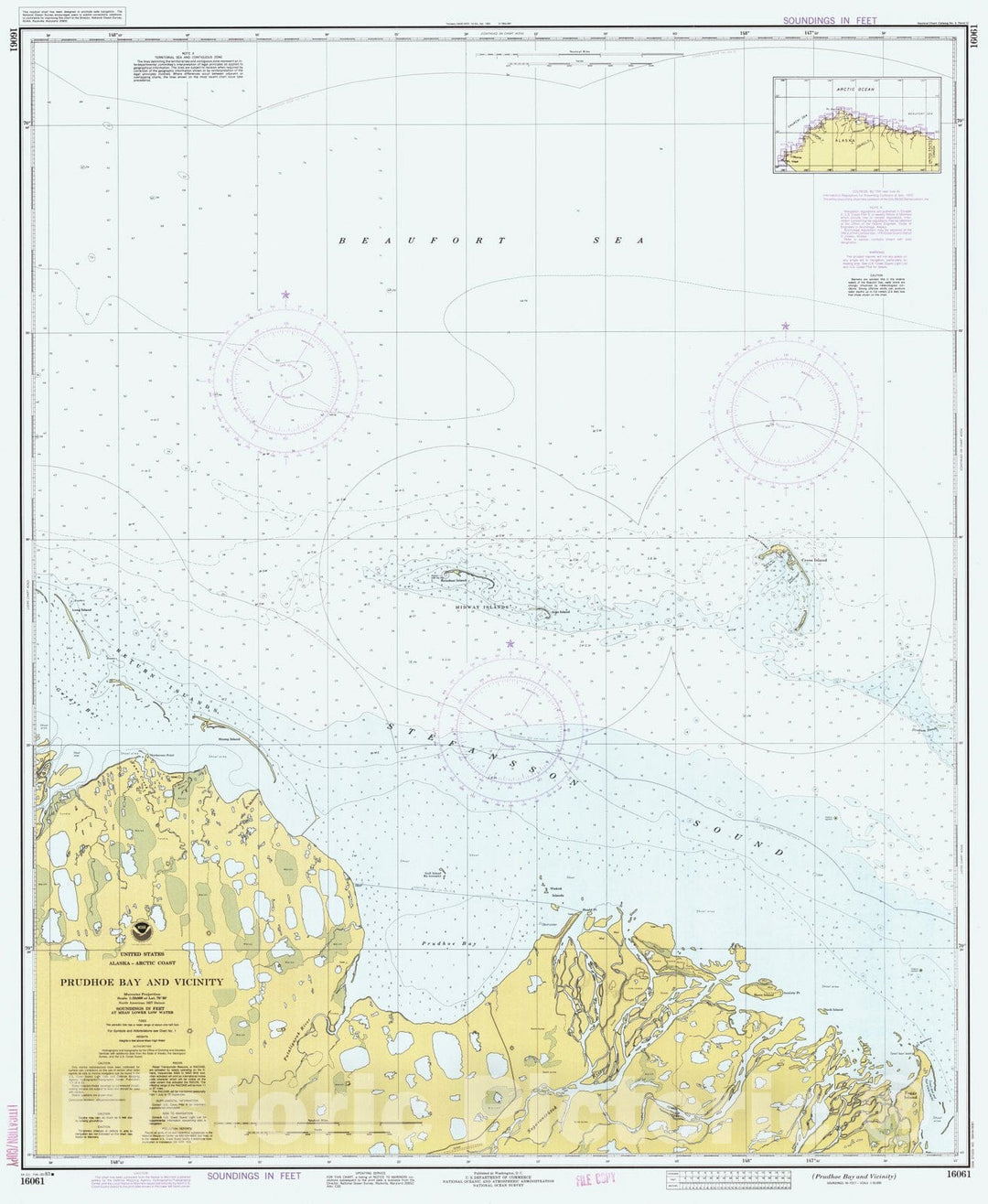 Historic Nautical Map - Prudhoe Bay And Vicinity, AK, 1983 NOAA Chart - Vintage Wall Art