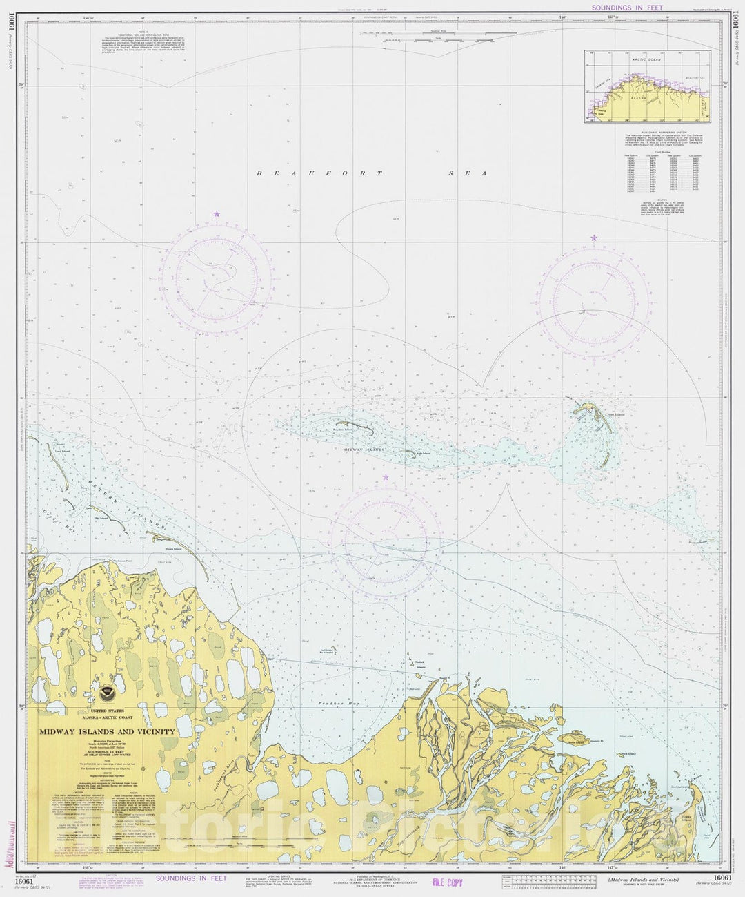 Historic Nautical Map - Prudhoe Bay And Vicinity, AK, 1977 NOAA Chart - Vintage Wall Art