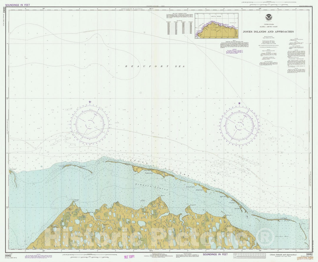 Historic Nautical Map - Jones Islands And Approaches, AK, 1977 NOAA Chart - Vintage Wall Art