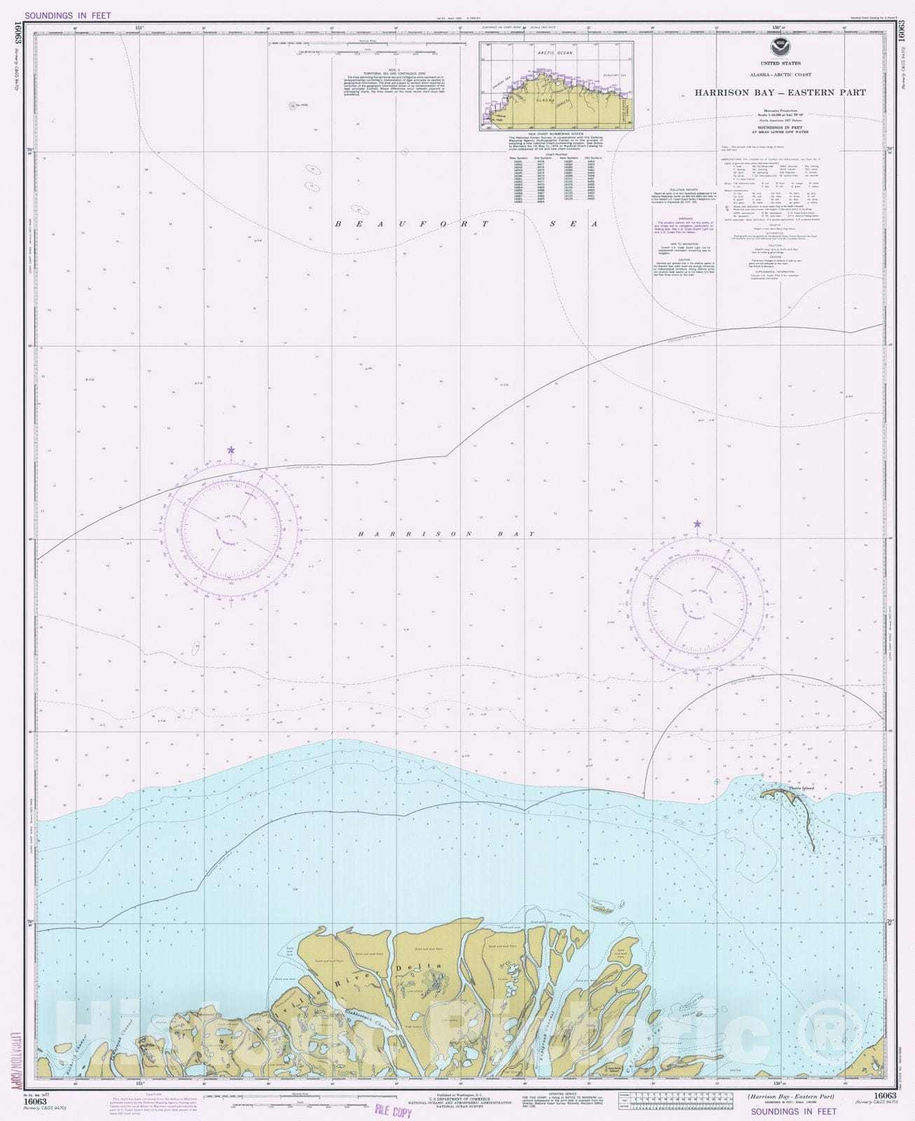 Historic Nautical Map - Harrison Bay-Eastern Part, AK, 1977 NOAA Chart - Vintage Wall Art