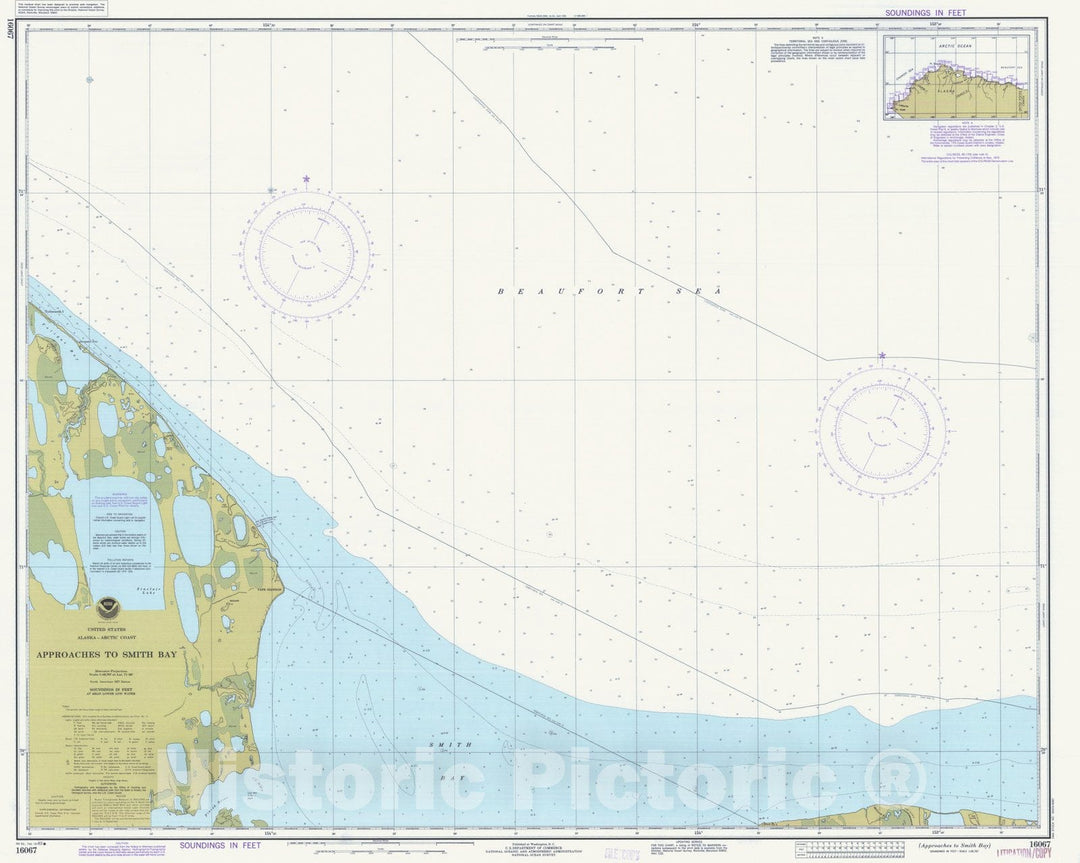 Historic Nautical Map - Approaches To Smith Bay, AK, 1983 NOAA Chart - Vintage Wall Art