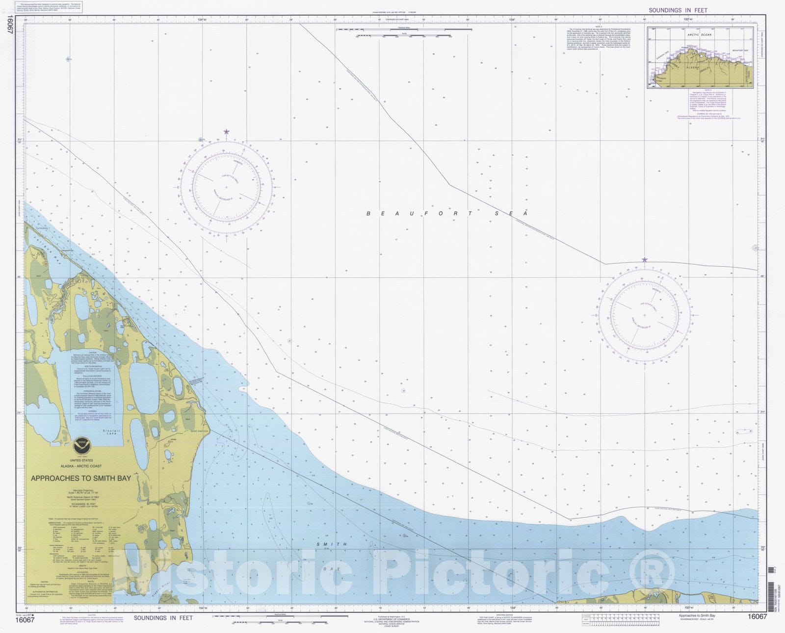 Historic Nautical Map - Approaches To Smith Bay, AK, 1997 NOAA Chart - Vintage Wall Art