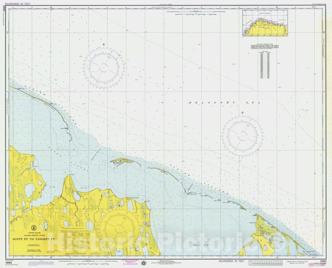 Historic Nautical Map - Scott Pt To Tangent Pt, AK, 1974 NOAA Chart - Vintage Wall Art