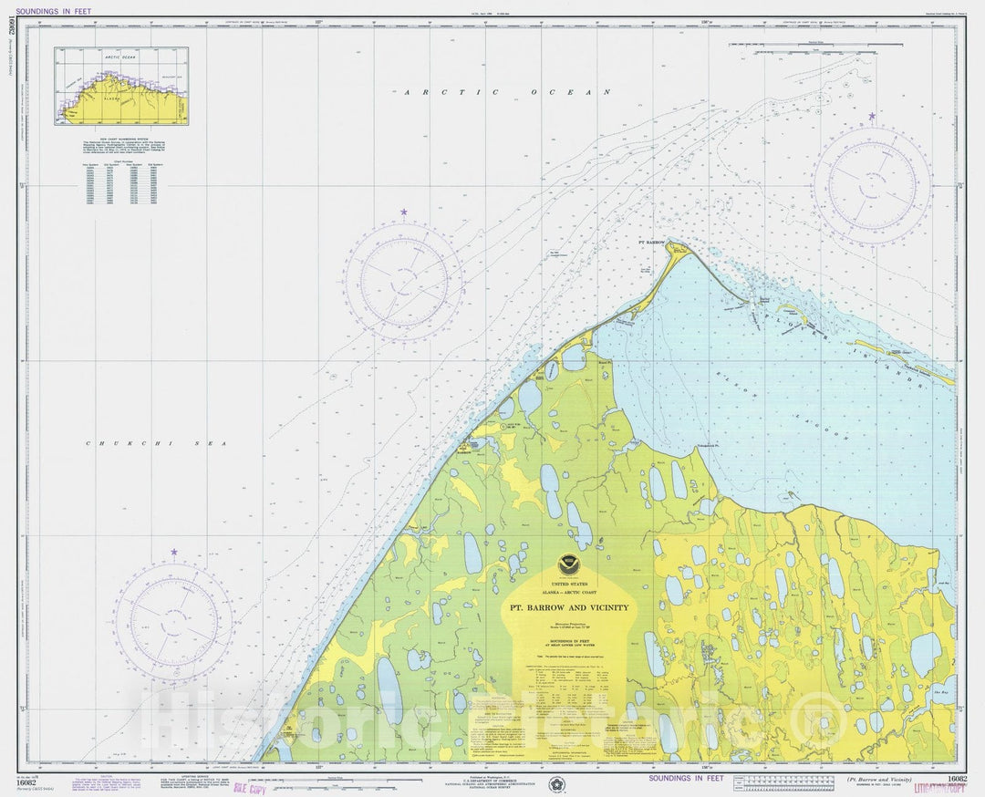 Historic Nautical Map - Pt Barrow And Vicinity, AK, 1976 NOAA Chart - Vintage Wall Art
