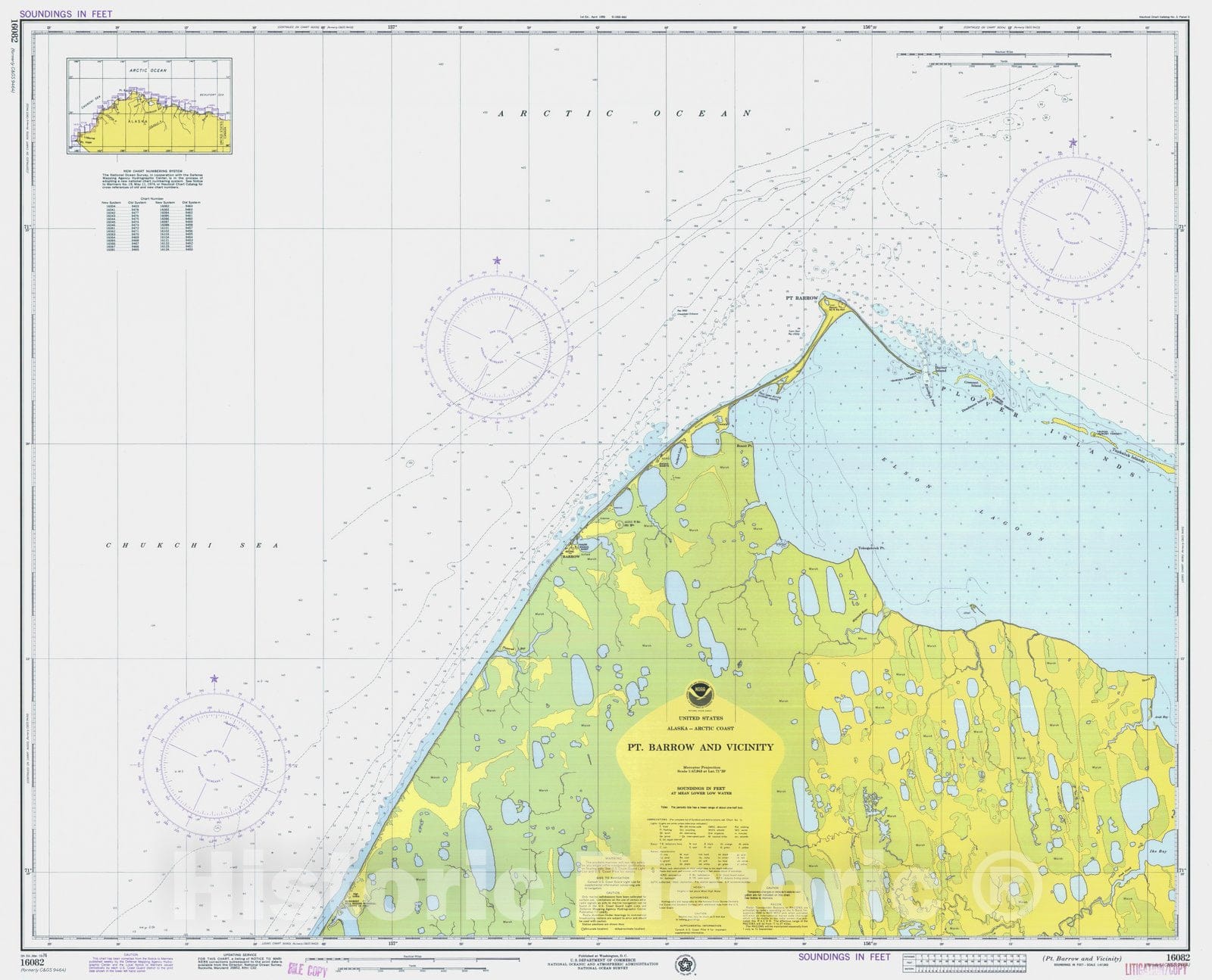Historic Nautical Map - Pt Barrow And Vicinity, AK, 1976 NOAA Chart - Vintage Wall Art
