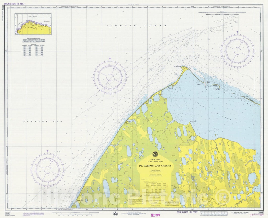 Historic Nautical Map - Pt Barrow And Vicinity, AK, 1974 NOAA Chart - Vintage Wall Art