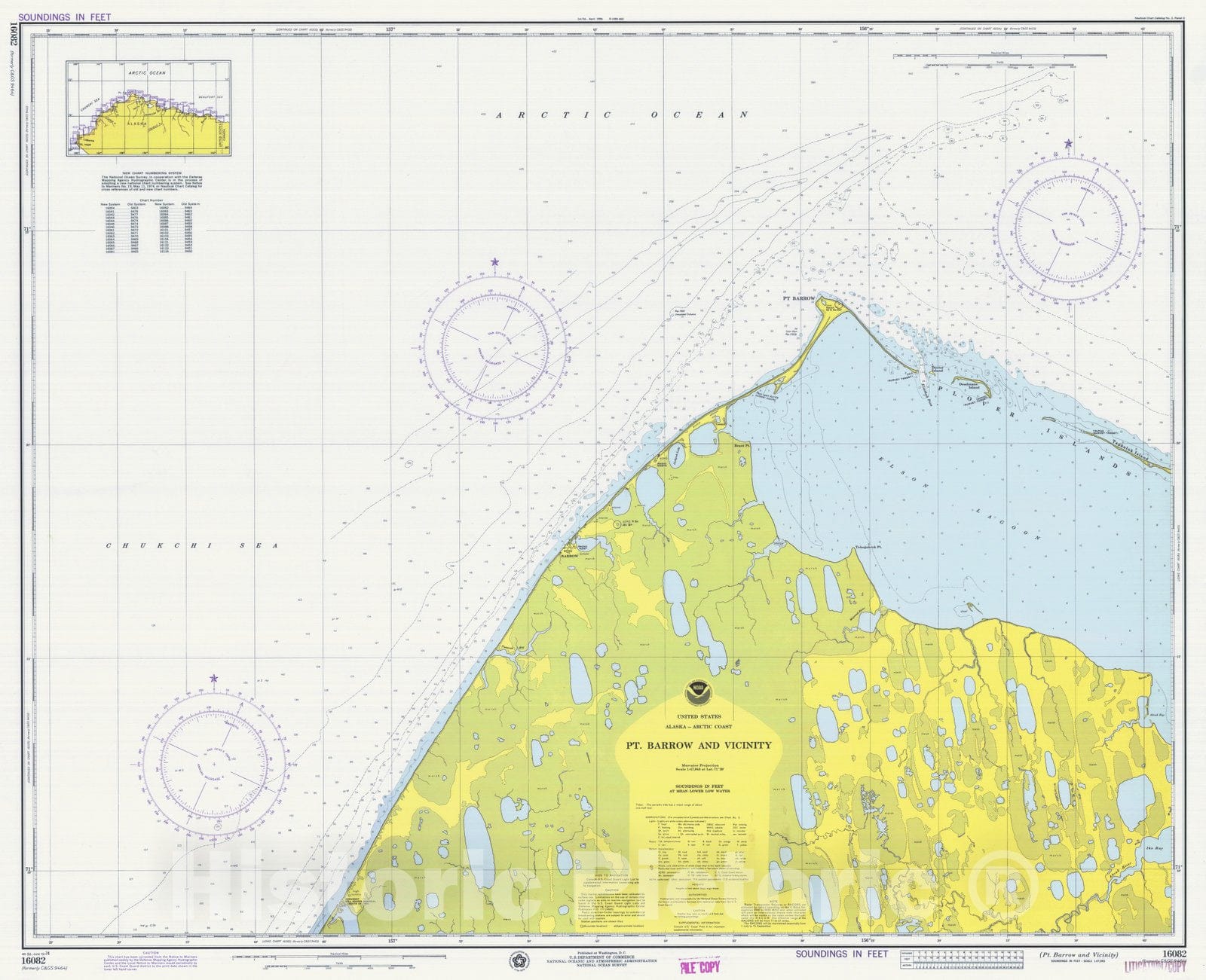Historic Nautical Map - Pt Barrow And Vicinity, AK, 1974 NOAA Chart - Vintage Wall Art