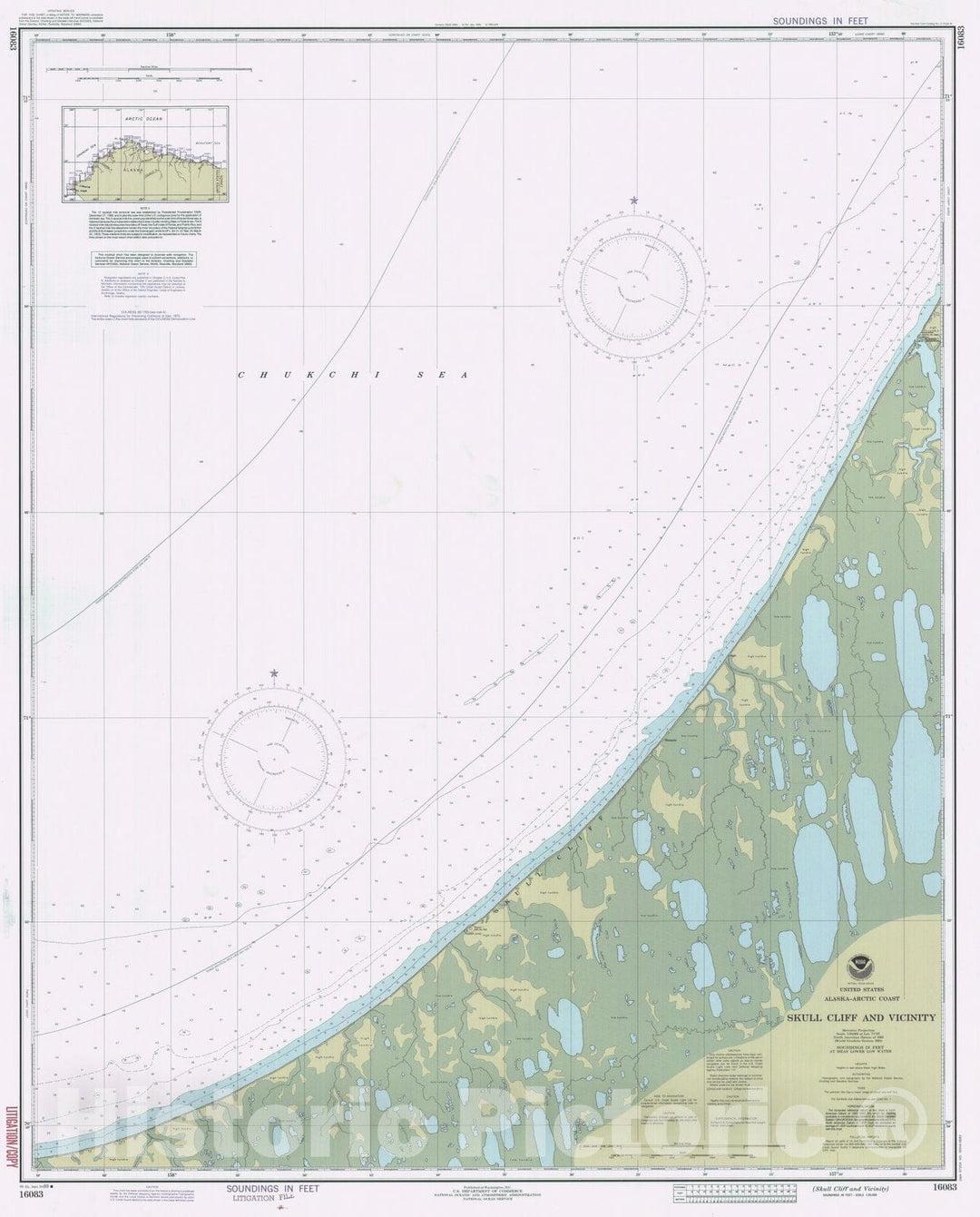 Historic Nautical Map - Skull Cliff And Vicinity, AK, 1989 NOAA Chart - Vintage Wall Art