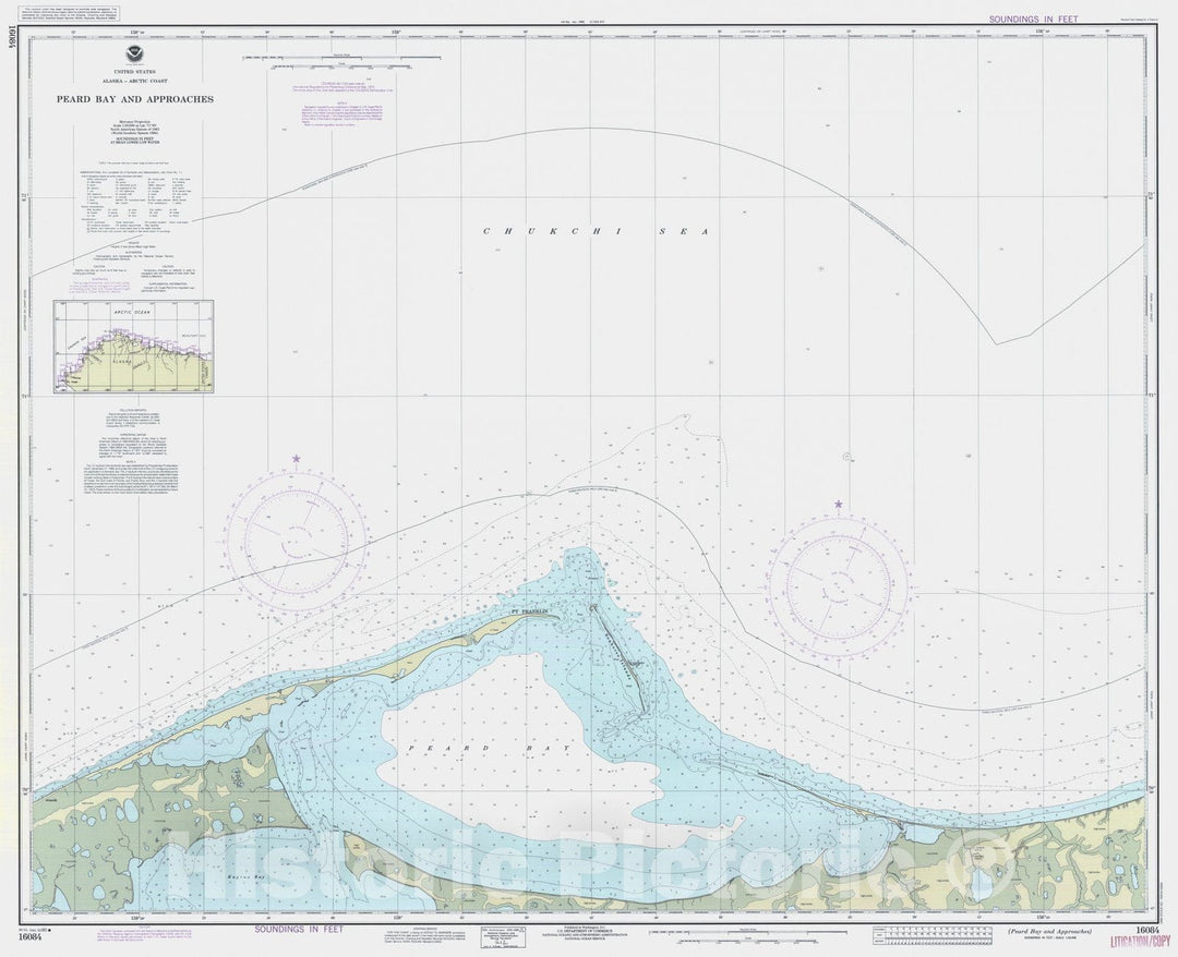 Historic Nautical Map - Peard Bay And Approaches, AK, 1990 NOAA Chart - Vintage Wall Art