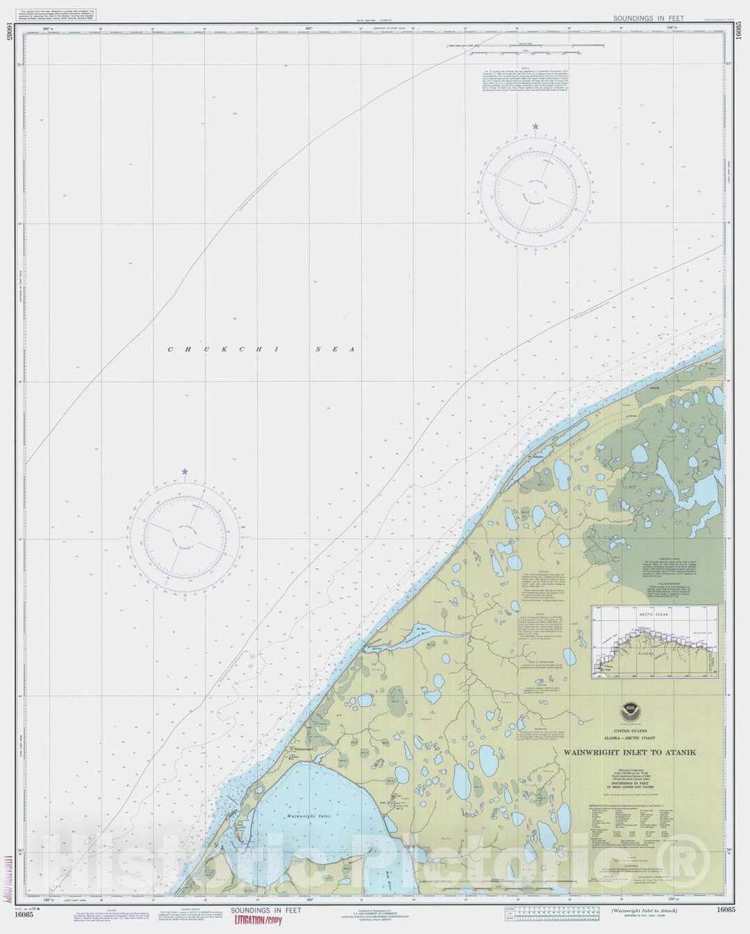 Historic Nautical Map - Wainwright Inlet To Atanik, AK, 1990 NOAA Chart - Vintage Wall Art