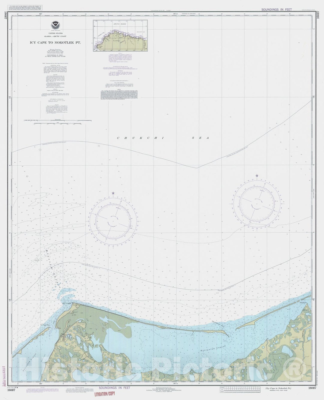 Historic Nautical Map - Icy Cape To Nokotlek Pt, AK, 1989 NOAA Chart - Vintage Wall Art