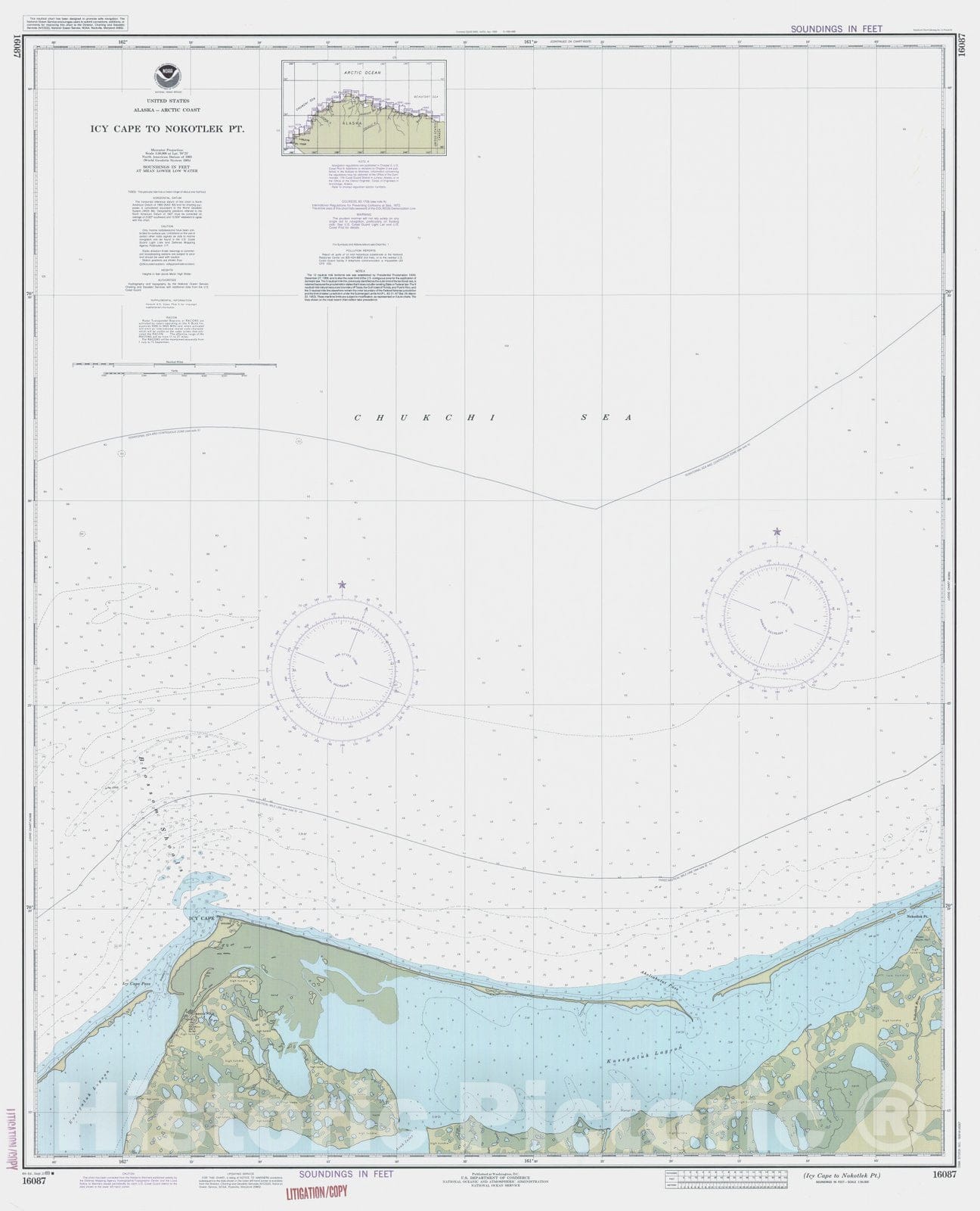 Historic Nautical Map - Icy Cape To Nokotlek Pt, AK, 1989 NOAA Chart - Vintage Wall Art